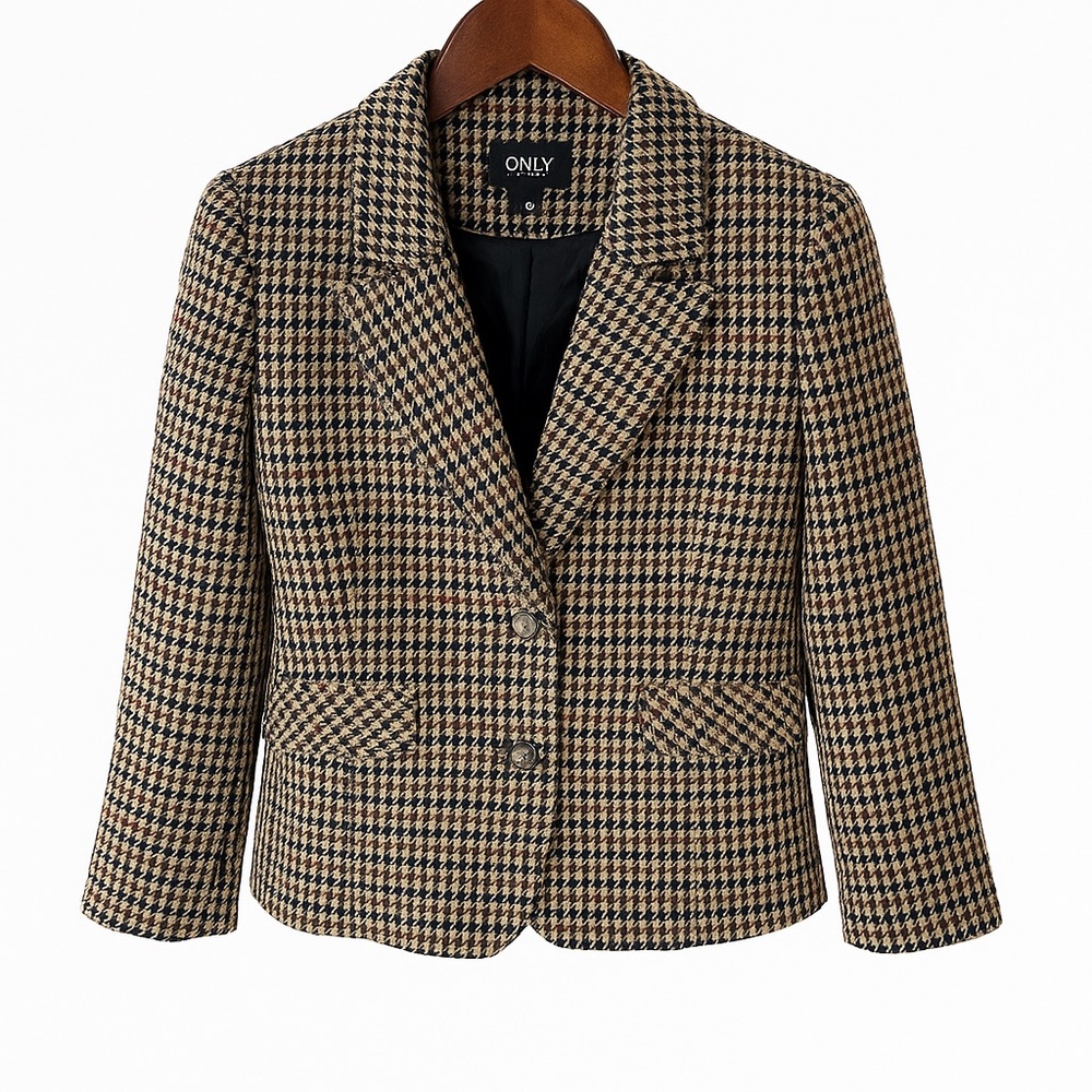 ONLY Edge Luxury Houndstooth Blazer Jacket – Size Medium